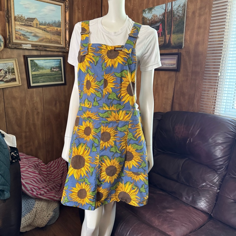 Adorable Run&Fly Sunflower Boho Overall Dress